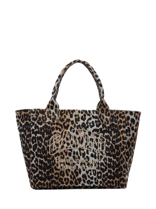 Ganni Logo Detailed Reversible Medium Tote Bag Ganni | B211004201G ORION BLUE